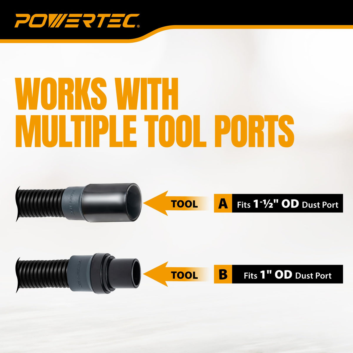 POWERTEC 1-1/4" OD x 10 Ft. Vacuum Hose Dust Collection Kit (70356)