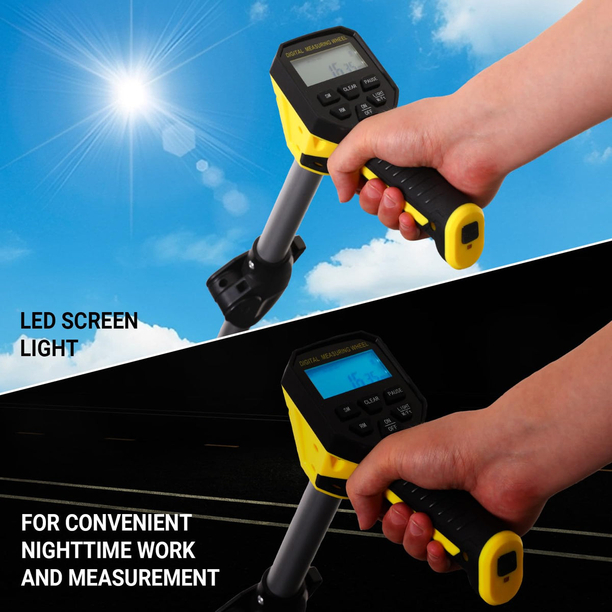 Measuring Wheel: DEKOPRO 4V Digital Measuring Wheel in Feet, 12.5 Inch 99,999Ft/ 99,999M Digital Display Folding Wheel Measurement Roller with Storage Bag