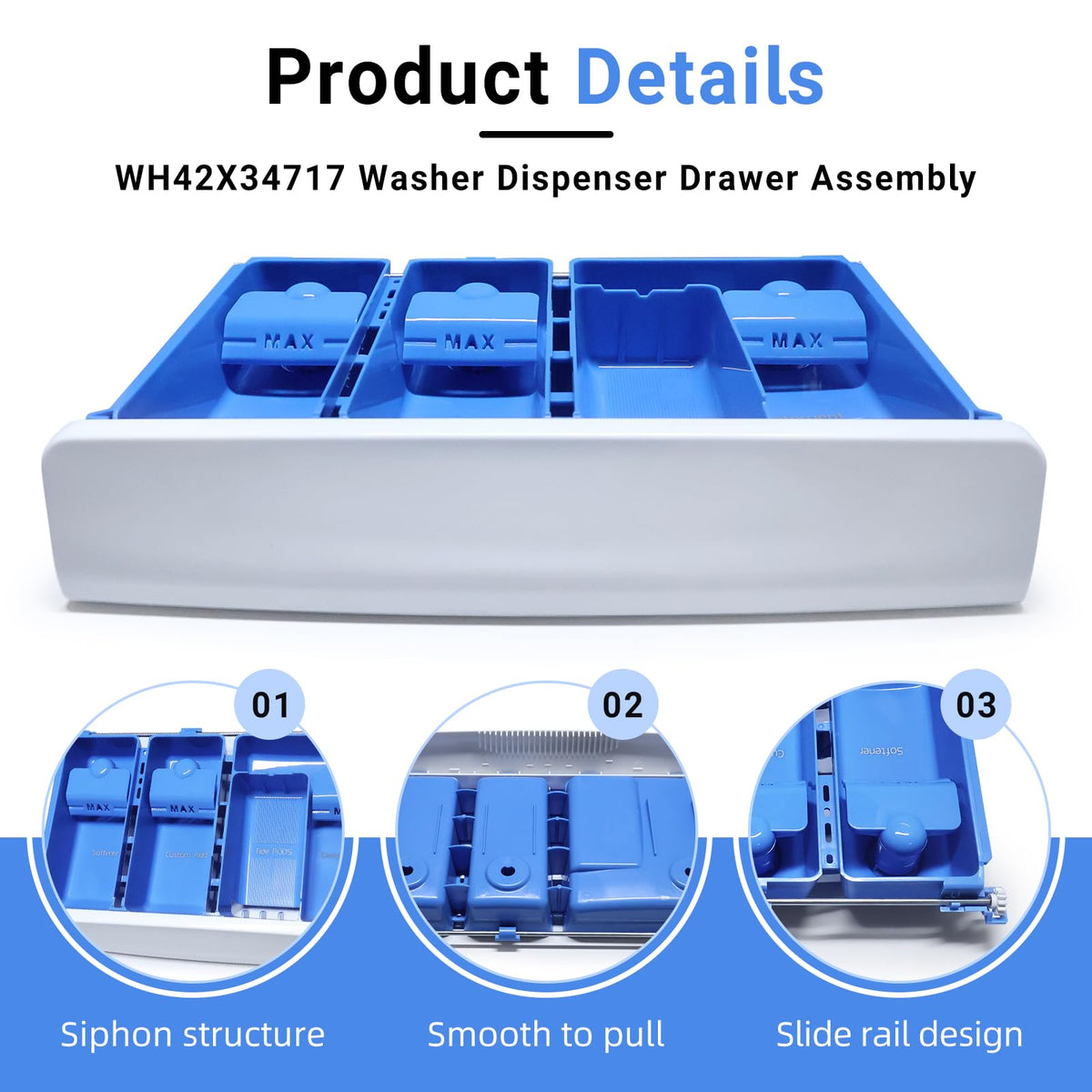 WH42X34717 Washer Dispenser Drawer Assembly Fits f