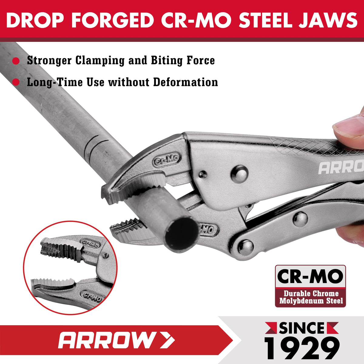 ARROW 2PCS Curved Jaw Locking Pliers Set 7" & 10"