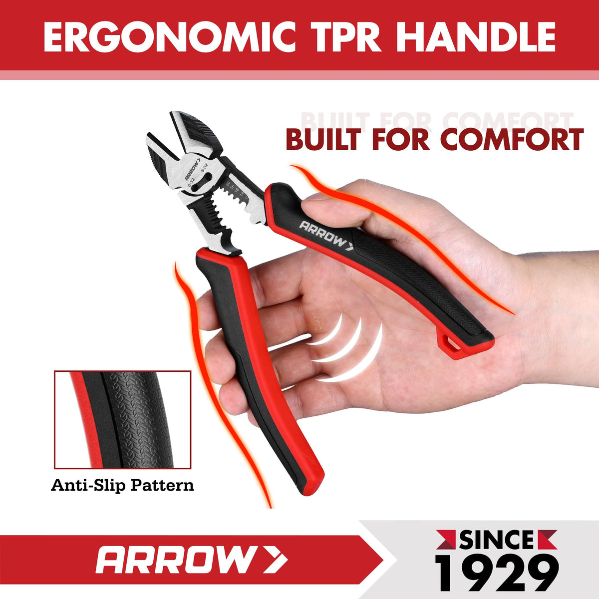 ARROW 6-in-1 Diagonal Cutting Pliers, 7.5" Multipurpose Wire Cutters