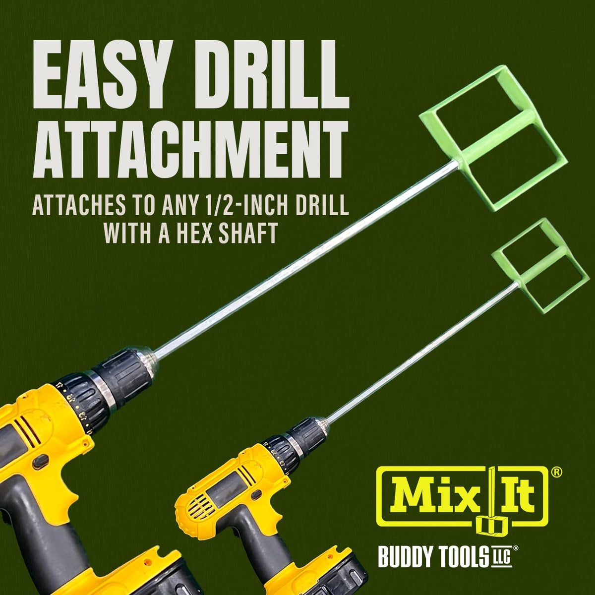 Buddy Tools Mix It, 18" Length Mud Mixer