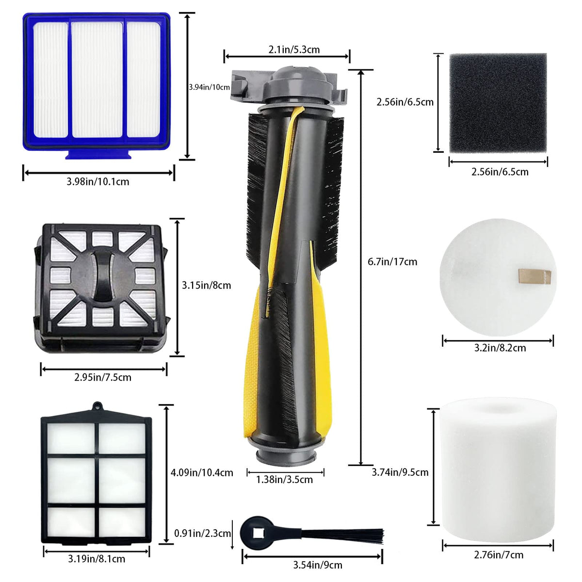 Replacement Parts for Shark IQ RV1001AE, Shark AV911S EZ, AV1010AE RV1000 RV1001 AV970 AV993 AV1002AE UR1000SR UR1005AE Robot Vacuum Cleaner Accessories Kit,Main Brush,Filters,Side Brushes,Pre Filter