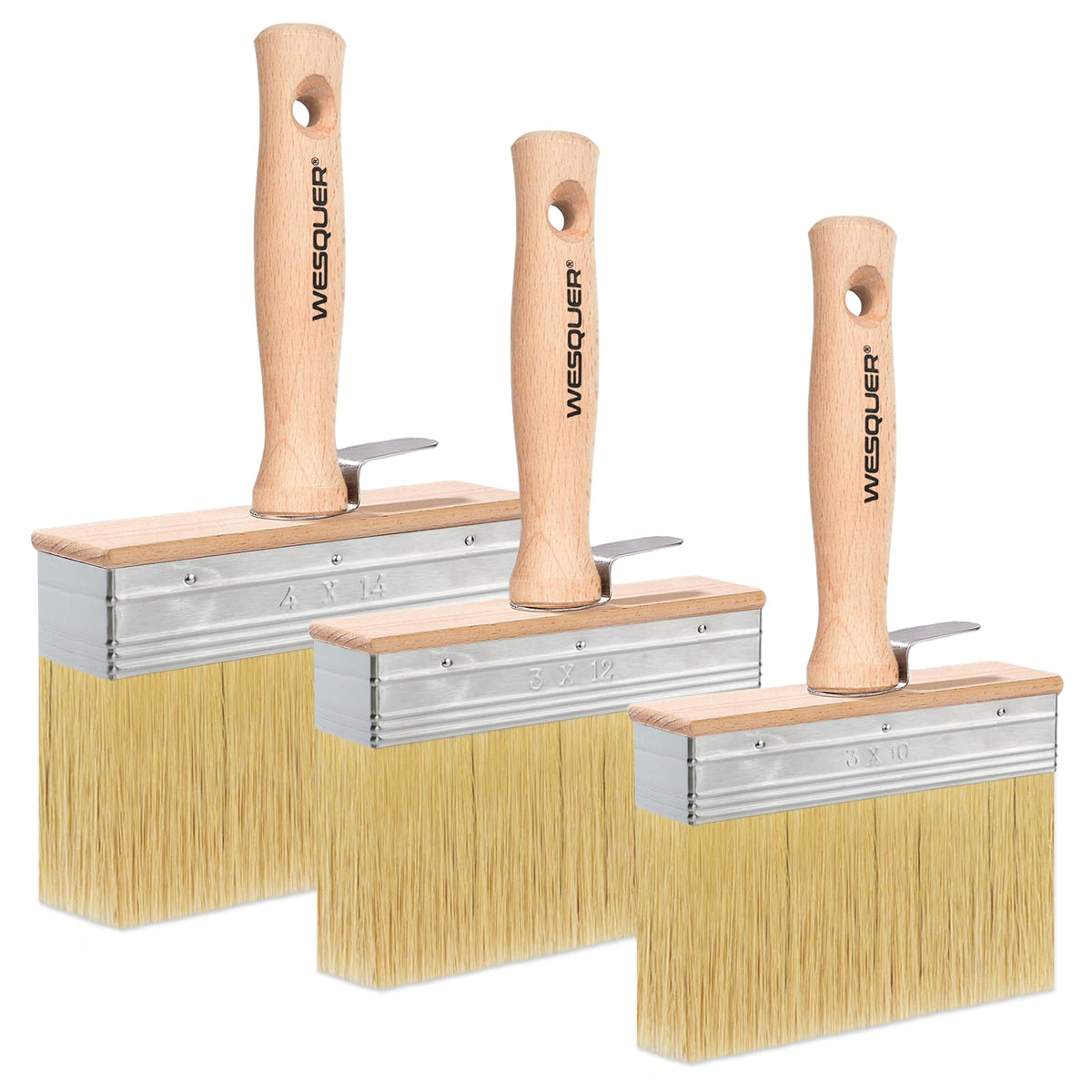 Wesquer 3 Pack Deck Stain Limewash Paint Brush Set