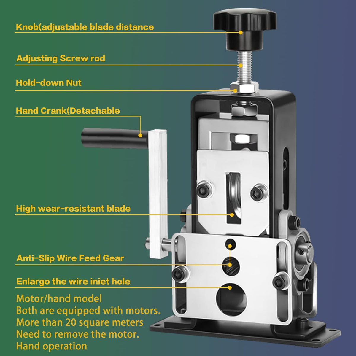 TORRIDE Manual Wire Stripping Machine, Gauge Wire 0.06-1"
