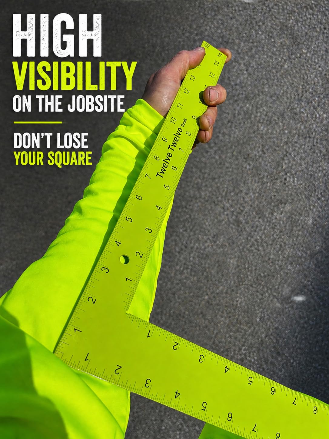 24x16Carpenter Square – High Visibility Framing Square, Durable 3/32” Steel, Easy-to-Read Markings – Twelve Twelve Tools.