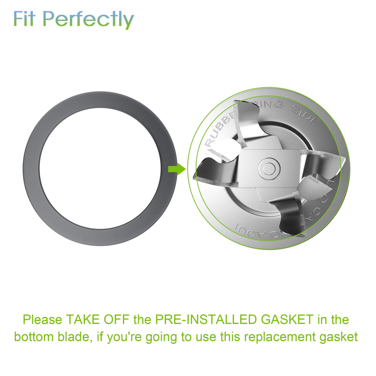 8-Piece Blender Replacement Parts Kit Compatible with Oster & Osterizer – 4-Point Blade, Base Cap, Gaskets & Coupler Pin – Fits 5 & 6 Cup Jars – Not for In2uitive Series