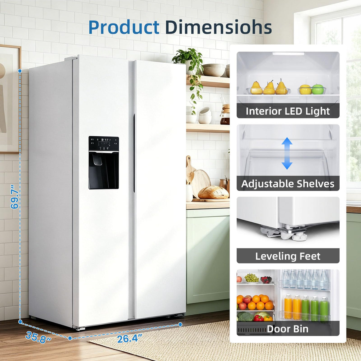 Antarctic Star 18.1 Cu.Ft 2 Door Freezer Refrigera