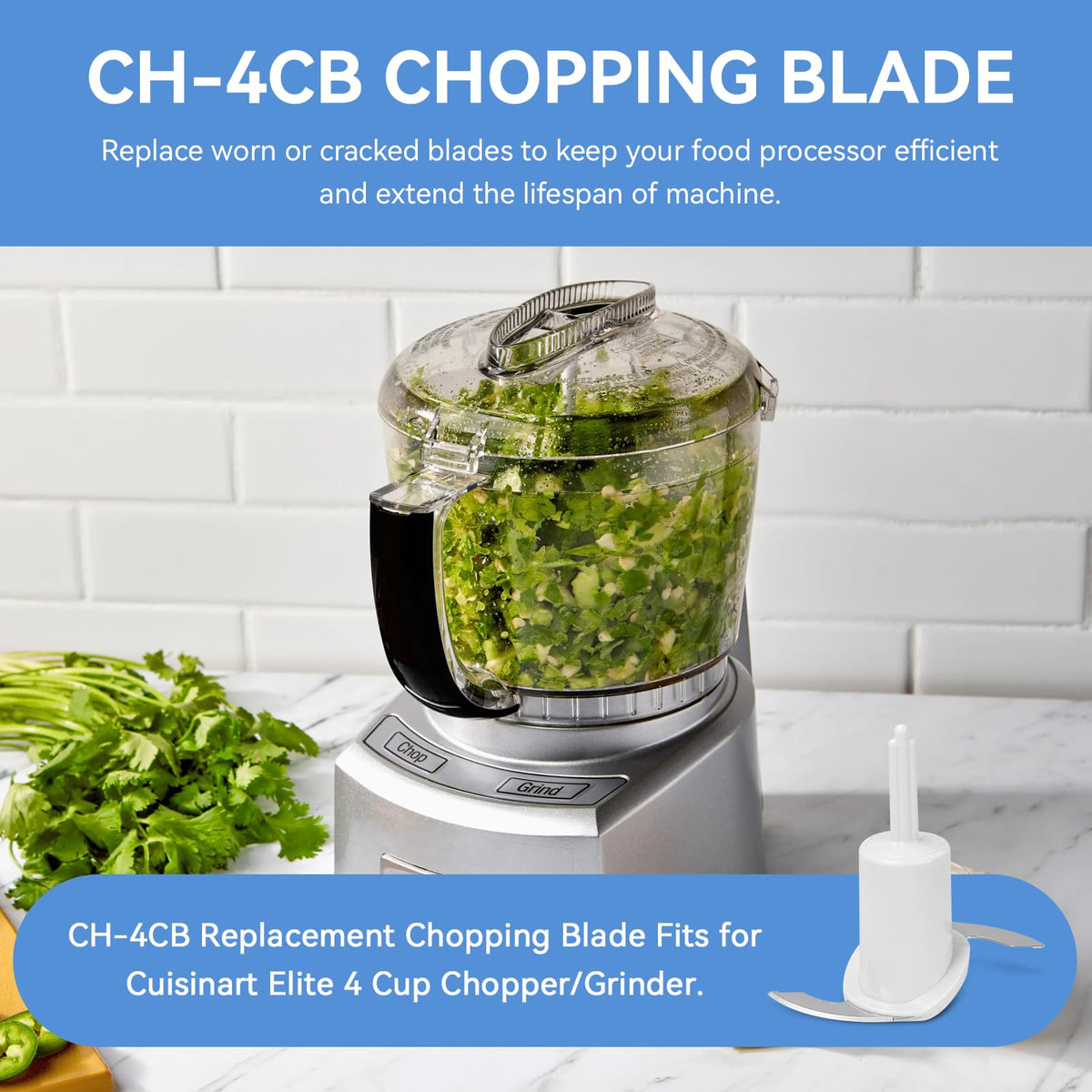 CH-4CB Chopping Blade Replacement for Cuisinart 4 Cup Mini Food Processor