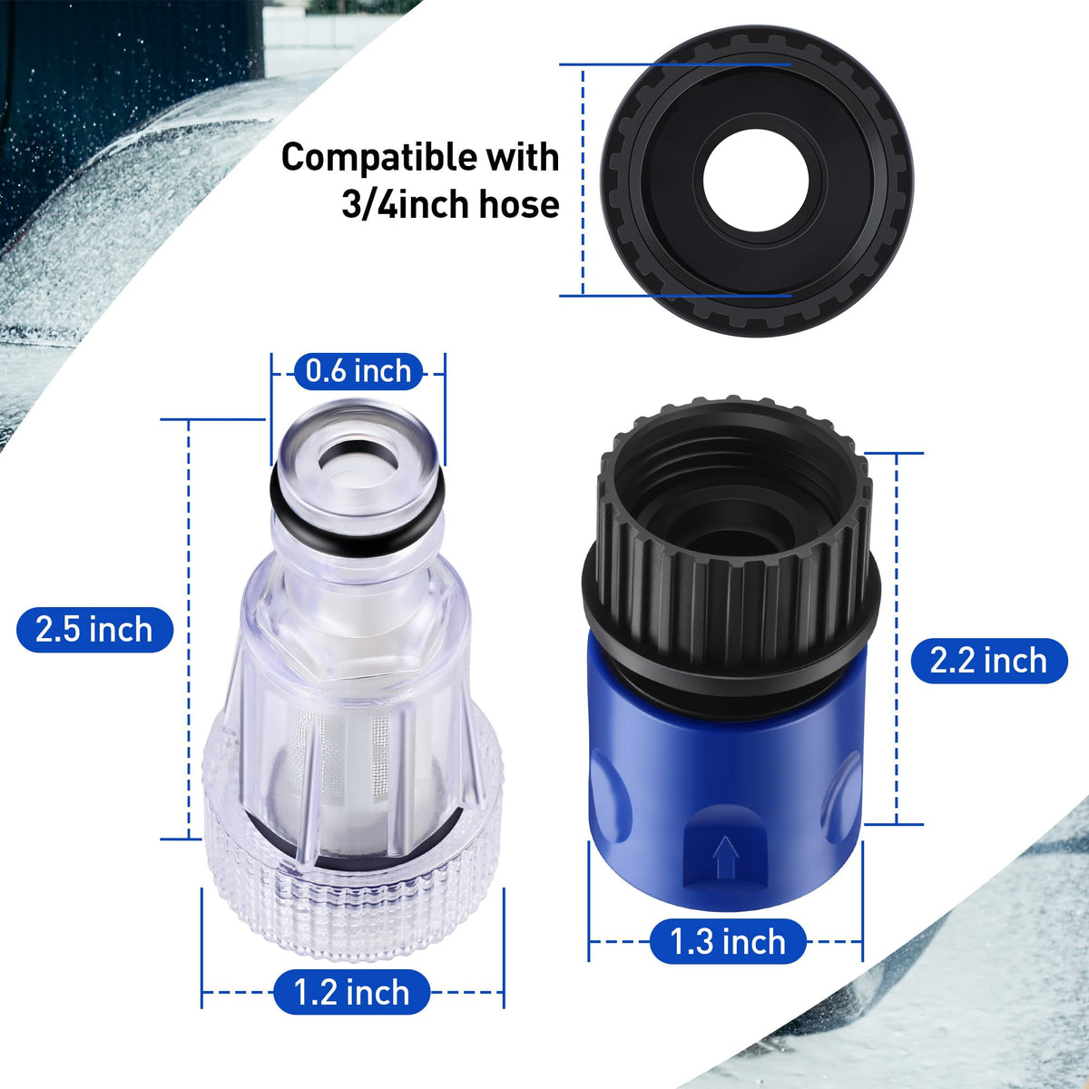 Ceoighe Garden Hose Adapter, Compatible with PW909103K, 6 Pack