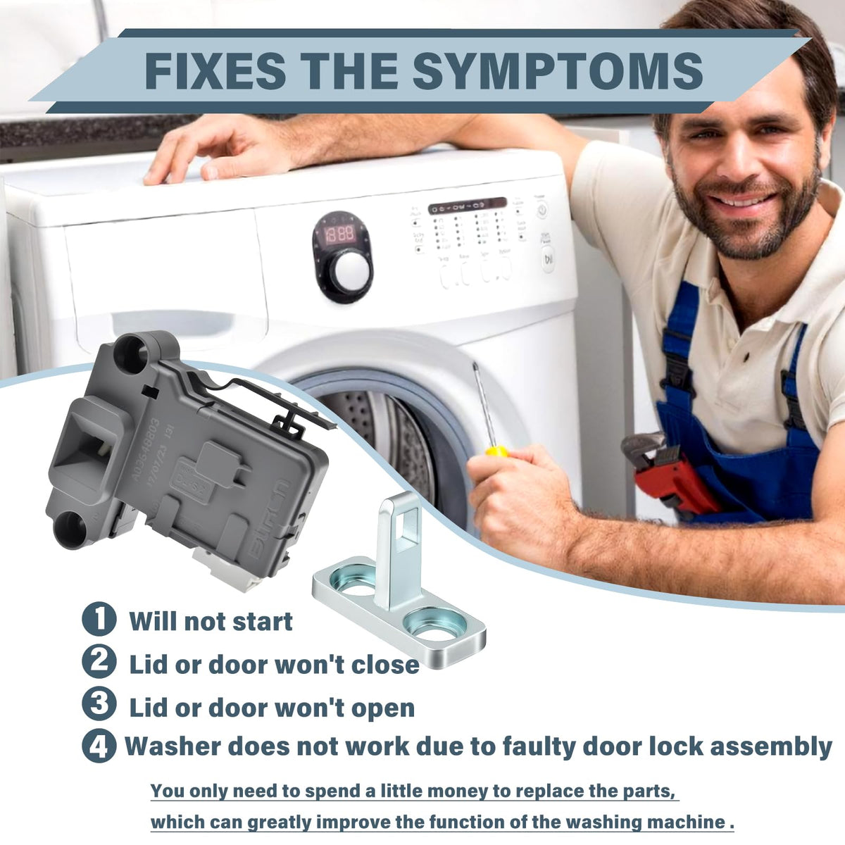 Replacement Electrolux Washer Door Latch Lock Switch Assembly