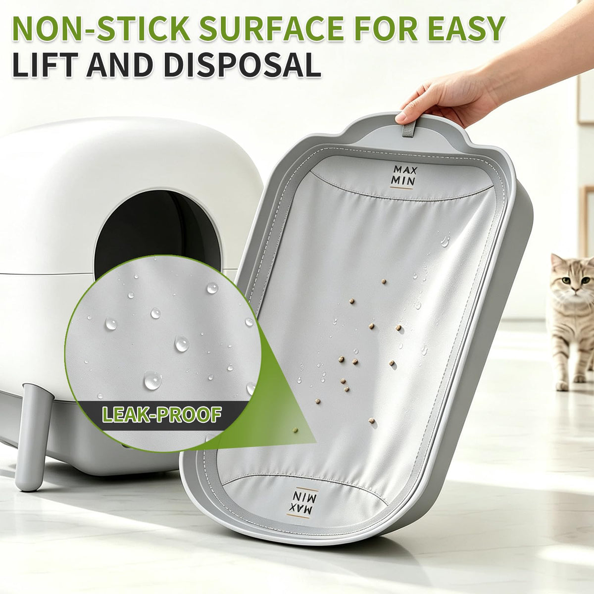 Litter Box Liner Compatible With Cumrige, Non-Stick Coated Surface, 1 Pcs