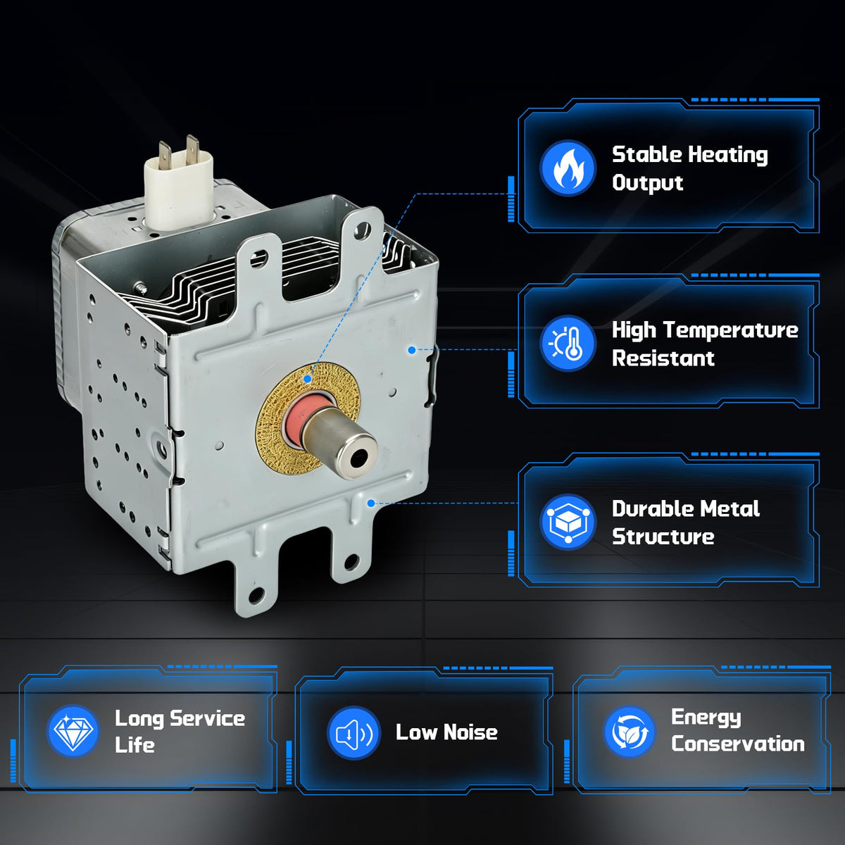 OM75P-21-ESGN Microwave Magnetron Compatible with Samsung Microwave ME SMH Series, Magnetron Replaces Following Parts OM75P-21-ESGN, AP4502427, PS4251316,Passed OEM Test