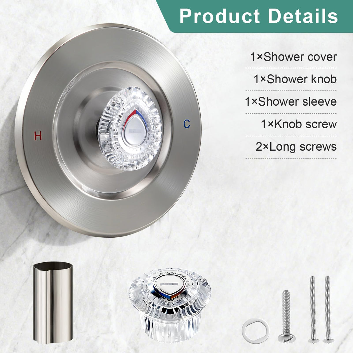 T470 Shower Trim Kit, Compatible with Moen Chateau Shower Trim Kit, Single-Handle Tub/Shower Valve Trim, Includes Escutcheon, Tubes, Screws and Shower Handle