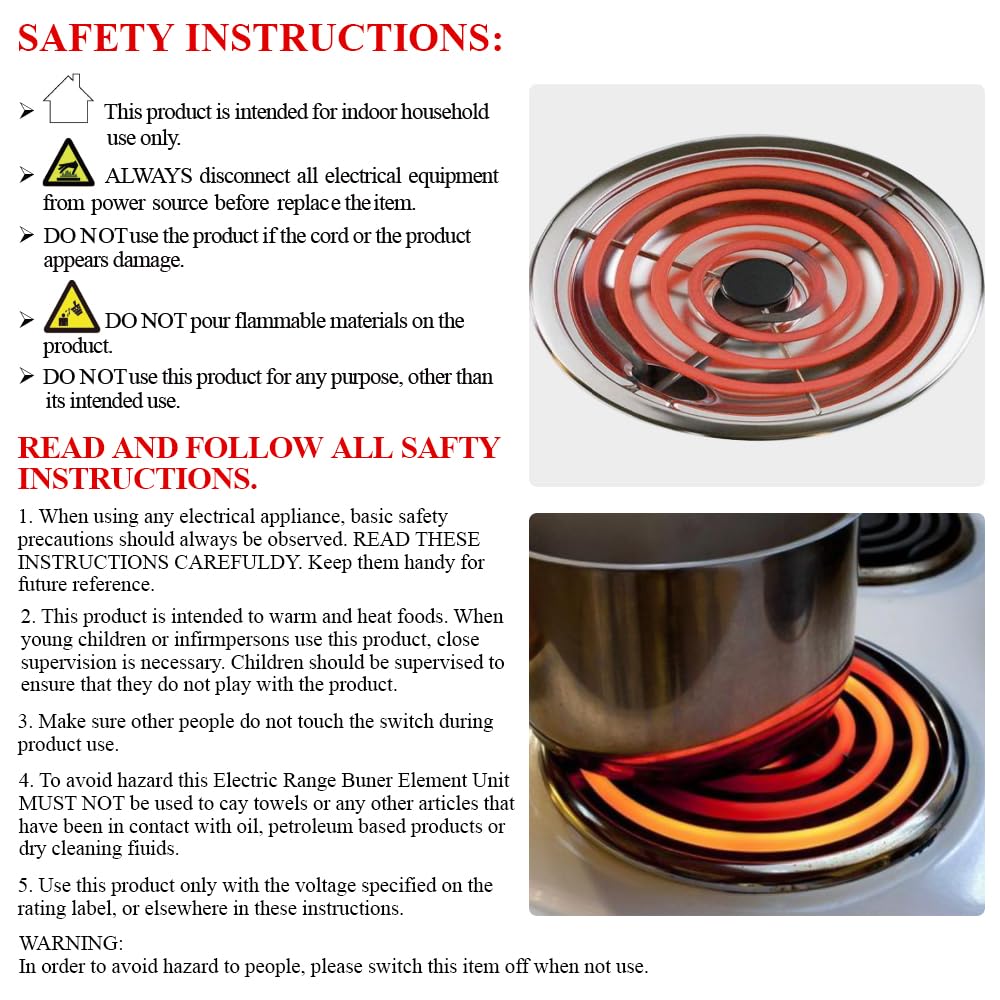 S-Union 4Pack MP22YA Electric Stove Burner Element For Whirlpool Stove Coil