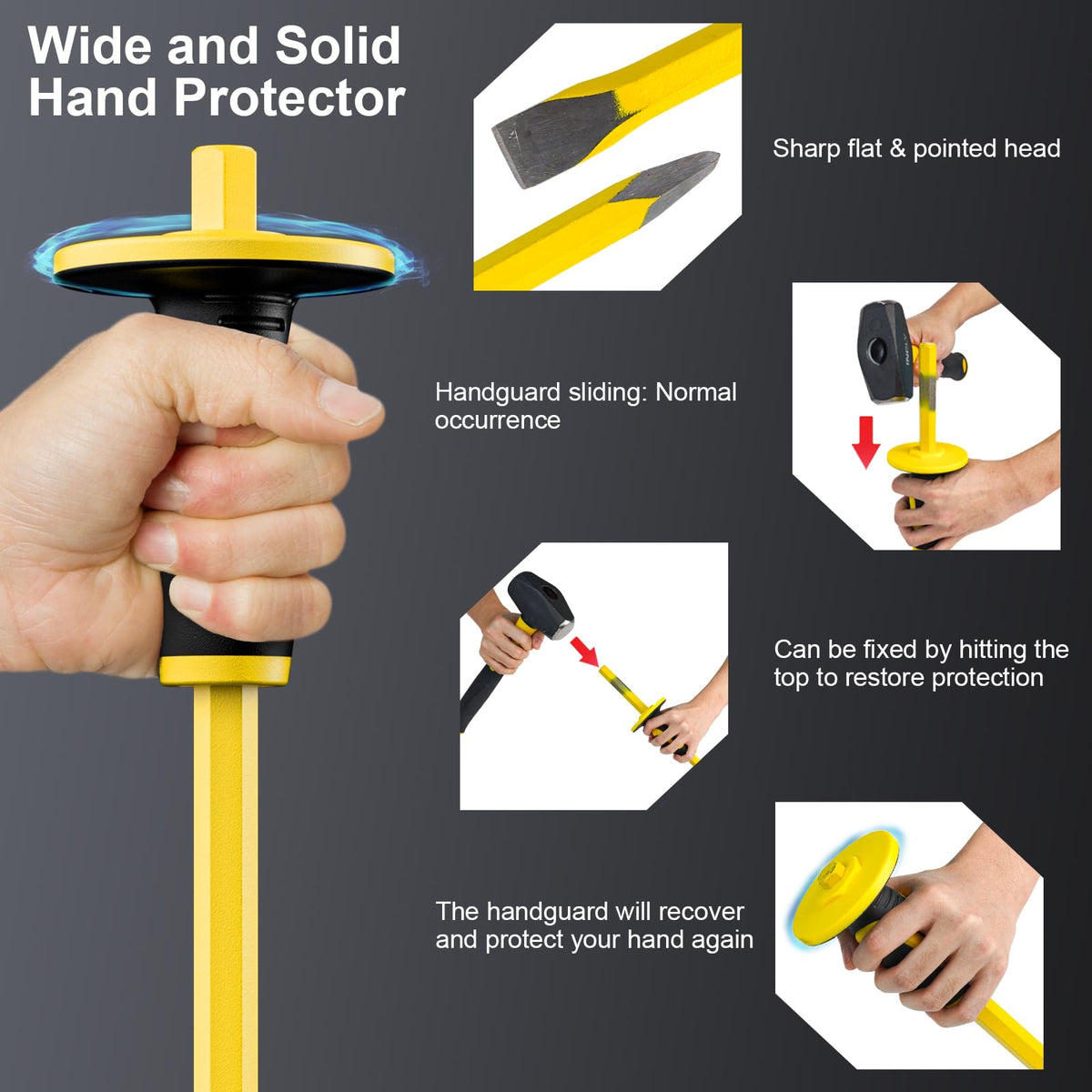 INCLY 7PCS Geology Rock Pick Equipment Kit, Rock Hammer and Chisel Set