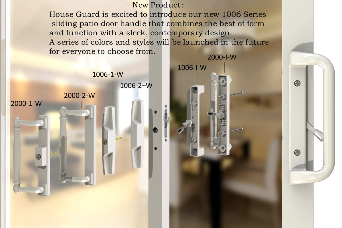 House Guard Sliding Patio Door Handle Set, Mortise Lock, 3-15/16"