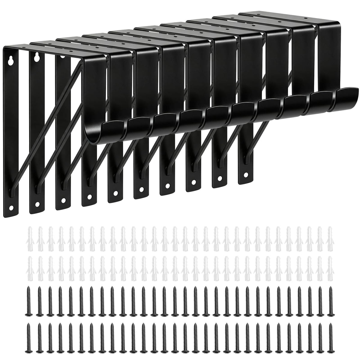 10 PCS Closet Rod Bracket,Closet Shelf Brackets,Closet Rod Support Bracket