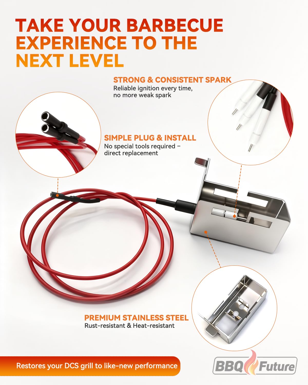Igniter Kit with Collector Box for DCS 27/36/48 & BGA Series Grills, 3-Pack