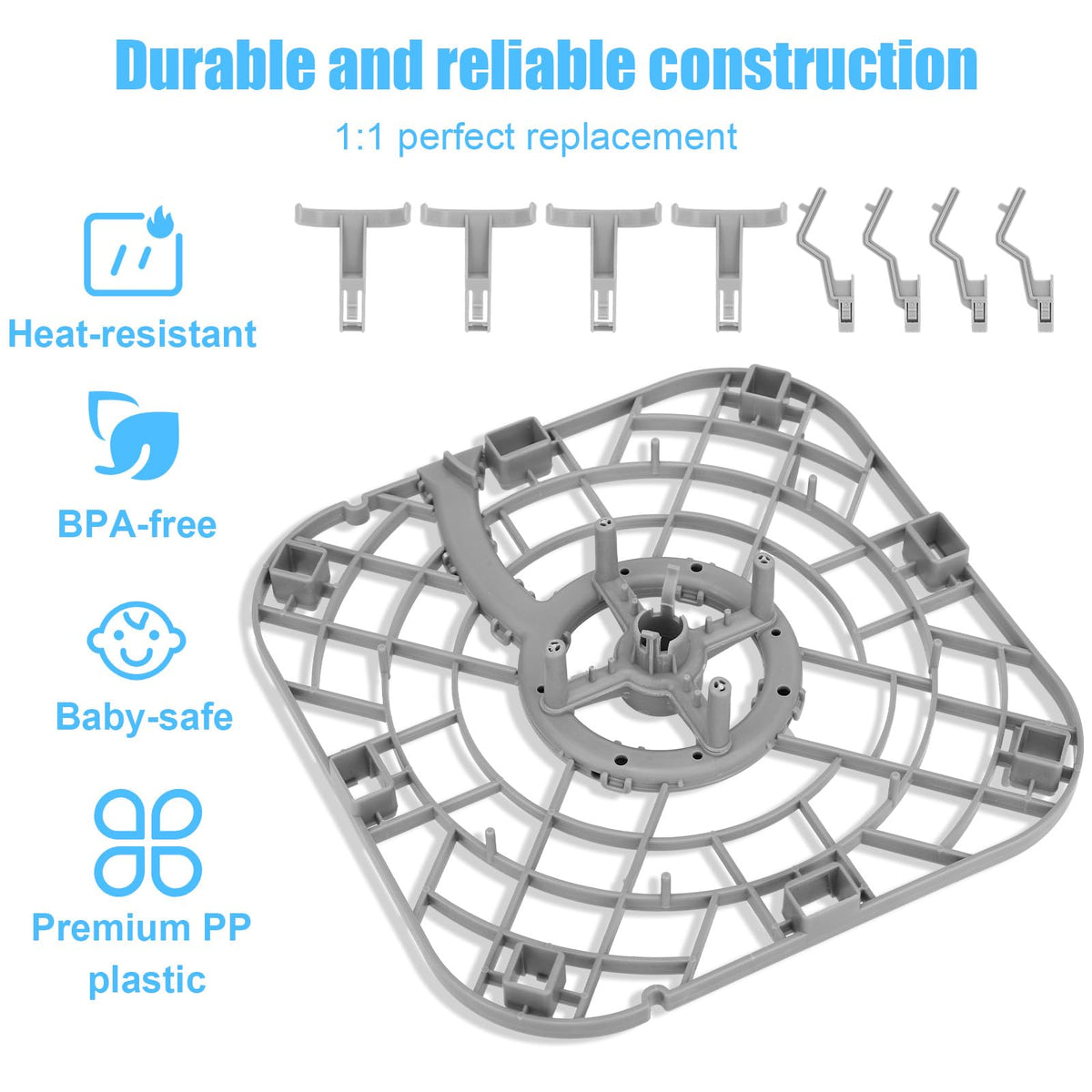 Gosknor Replacement Bottom Tray for Momcozy Bottle Washer with 8 Brackets