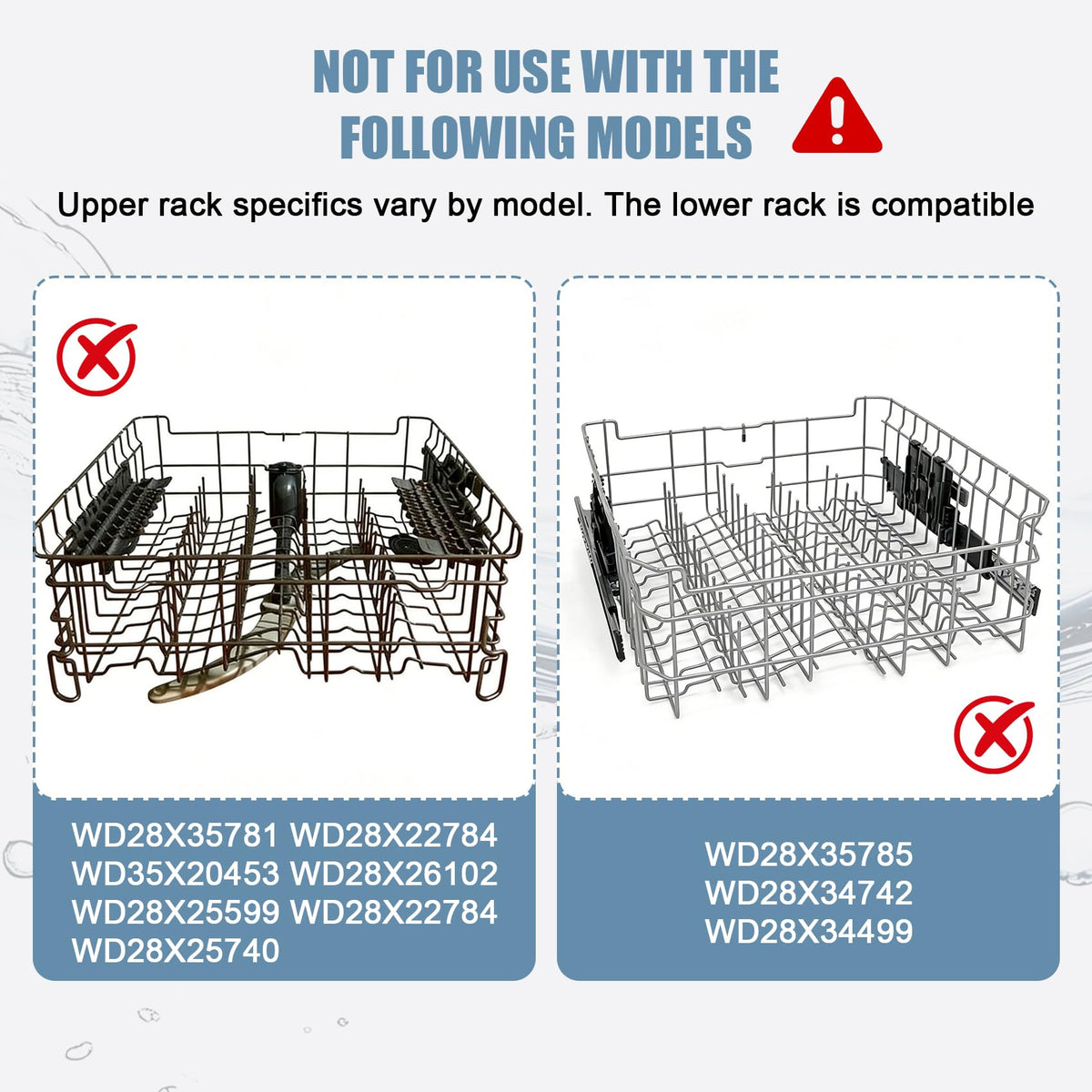 WD28X35779 WD28X30219 Dishwasher Upper Rack Compat