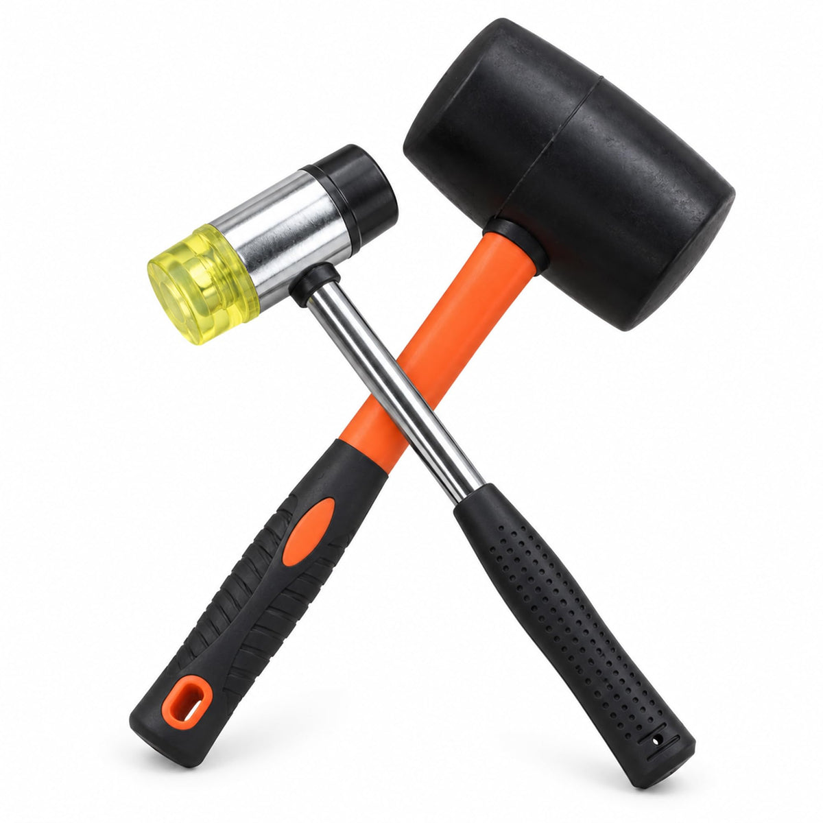 2 Piece Rubber Mallet Hammer Set, 16 oz & 35mm Soft Blow Mallets