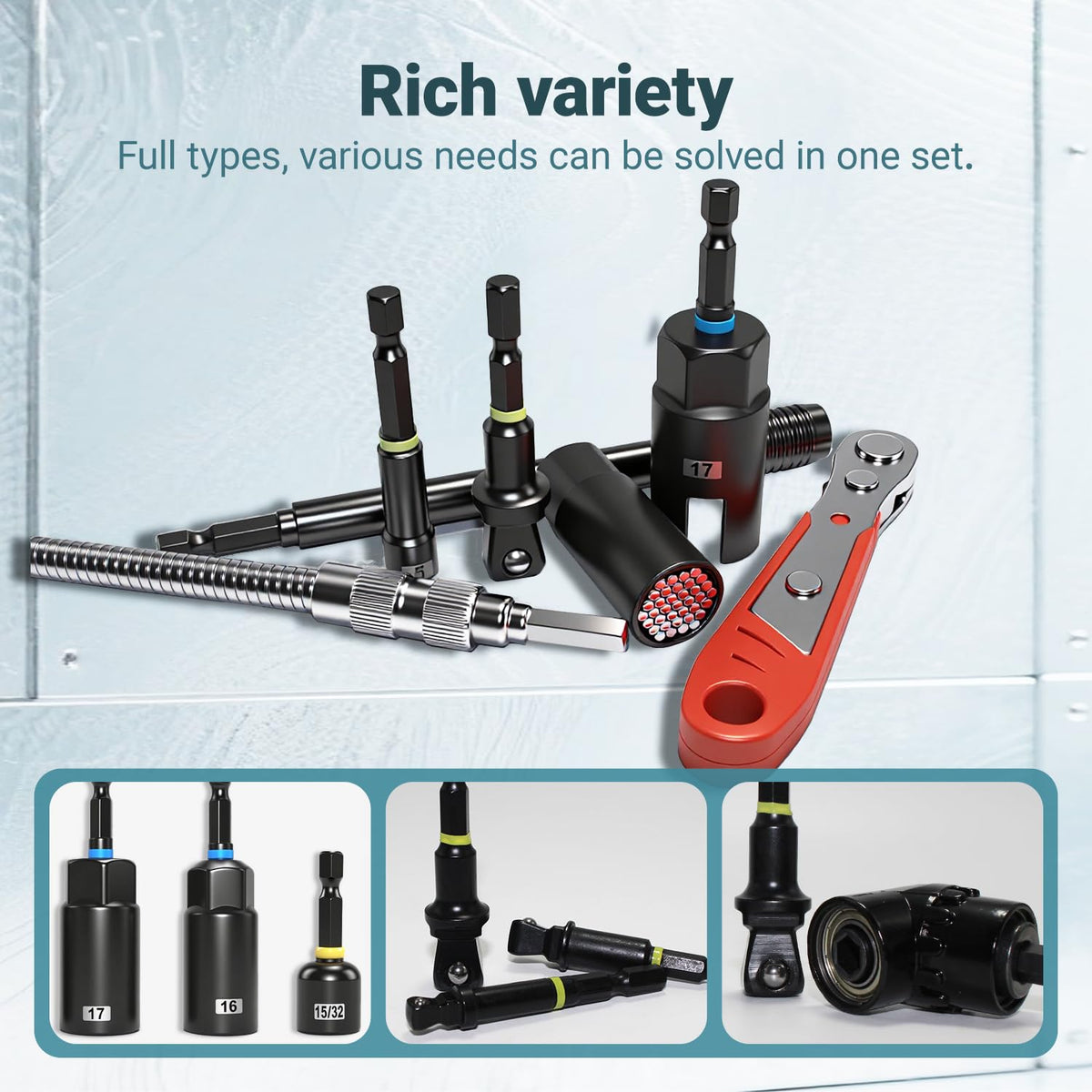 86PCS Magnetic Impac Nut Driver Set, Metric & SAE Socket Set, Storage Box