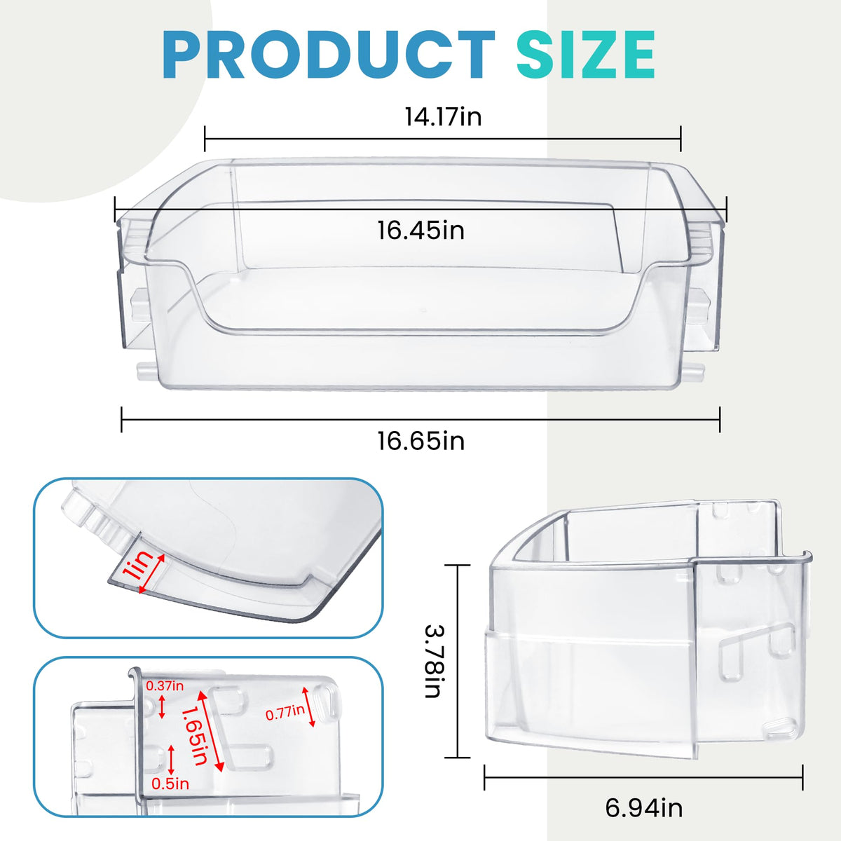 WR71X38318 Refrigerator Door Shelf Bin Compatible 