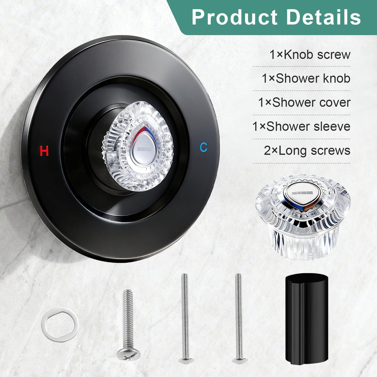 T470 Shower Trim Kit, Compatible with Moen Chateau Shower Trim Kit, Single-Handle Tub/Shower Valve Trim, Includes Escutcheon, Tubes, Screws and Shower Handle