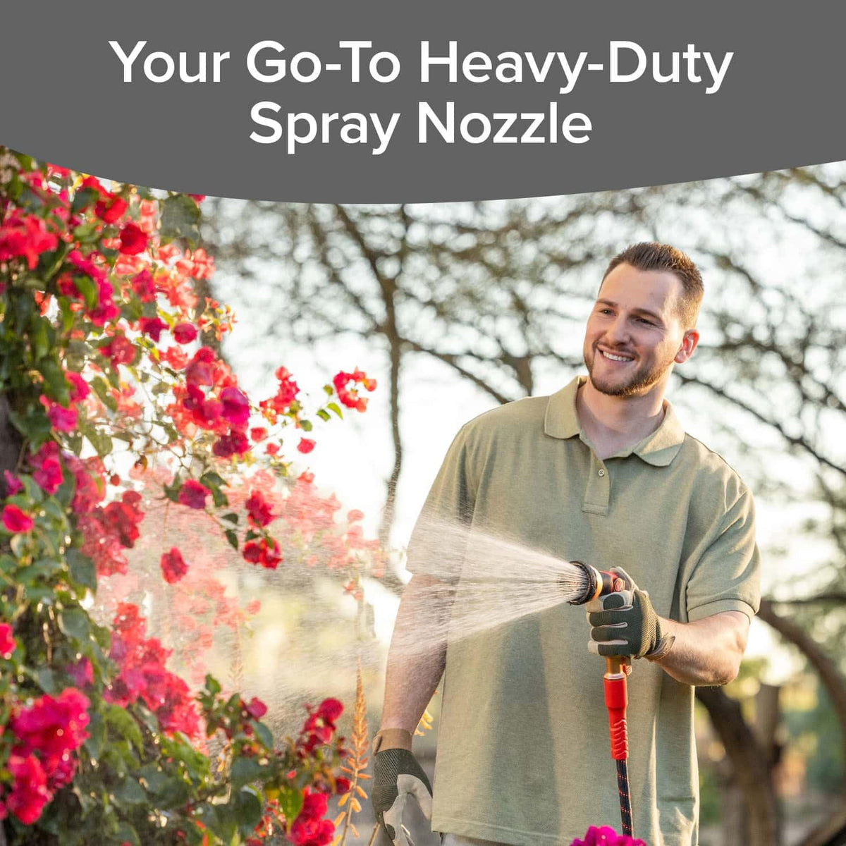 Pocket Hose Thumb Drive Spray Nozzle, 10 Patterns, Easy On/Off, Heavy-Duty