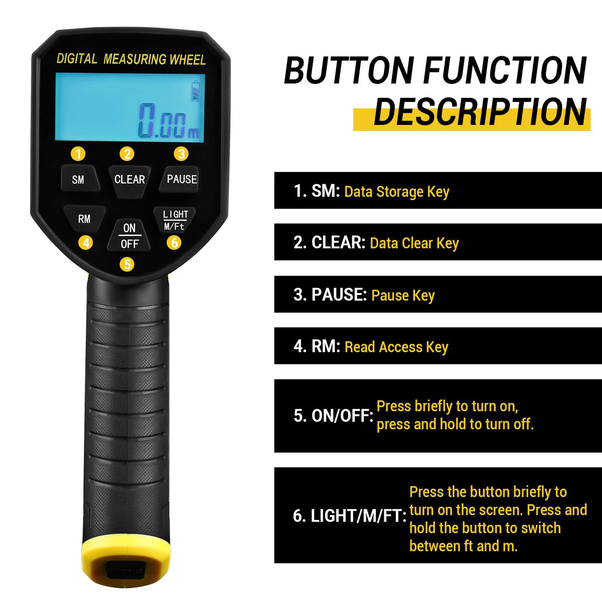 Measuring Wheel: DEKOPRO 6 Inch Digital Measuring Wheels, 4V Measure Wheel in Feet, 99,999Ft/ 99,999M Wheel Measurement Roller with Bag