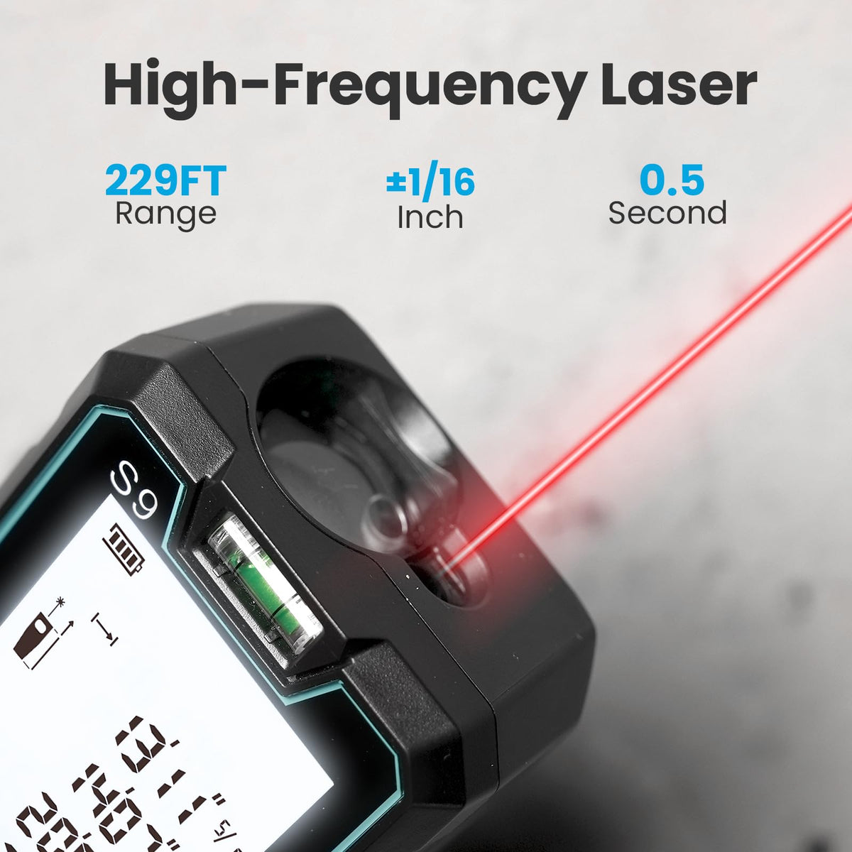 ACEGMET S9 229ft/70m Laser Measuring Tool, LCD Backlit Display