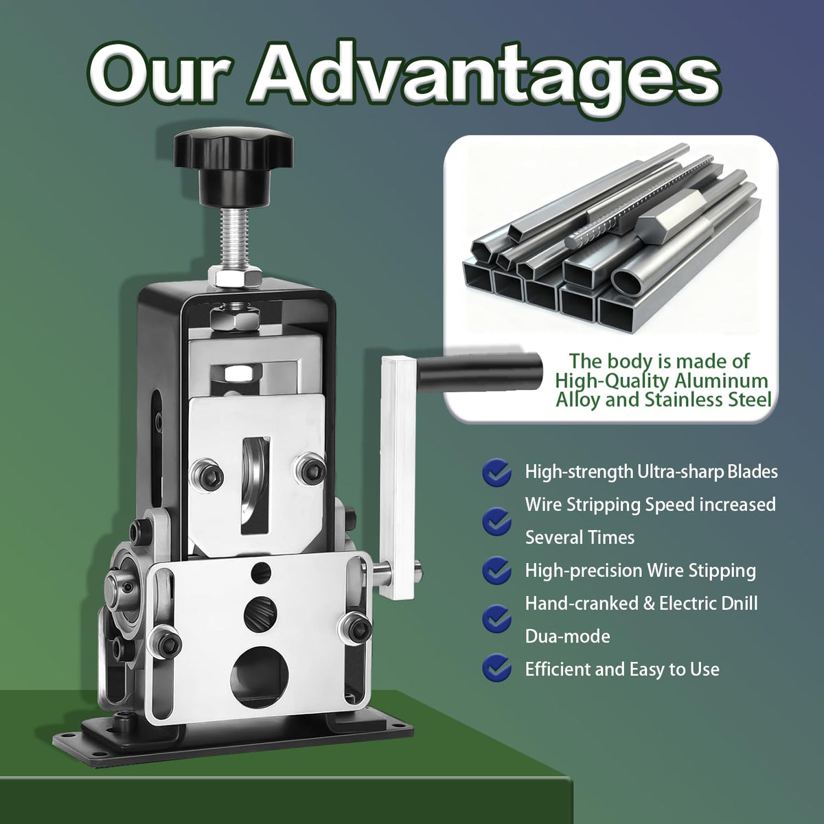 TORRIDE Manual Wire Stripping Machine, Gauge Wire 0.06-1"