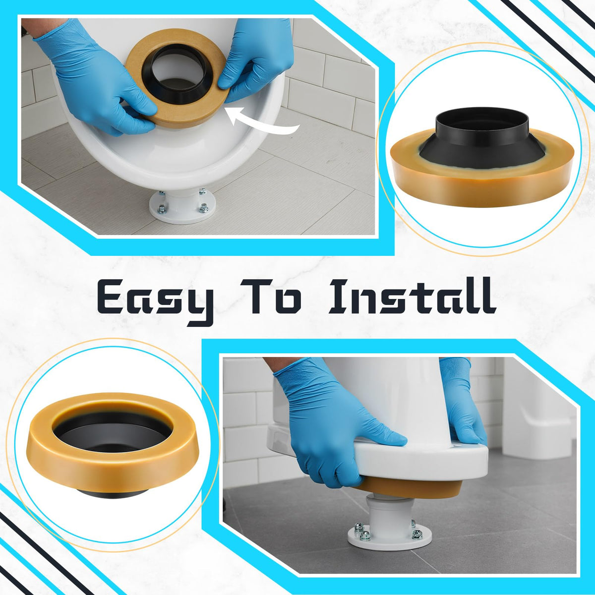 Marsui 12 Pack Wax Ring for Toilet, Thick Gasket 3-4 Inch Waste Line