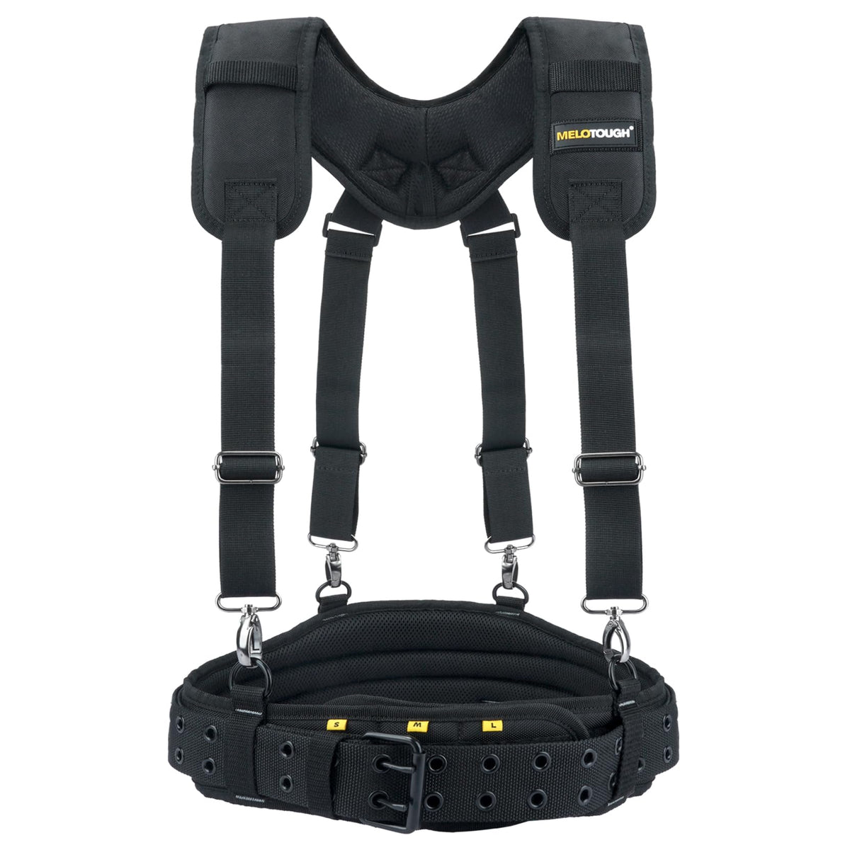 MELOTOUGH Tool Belt Suspender Adjustable Strap with 4-Point Hook Support