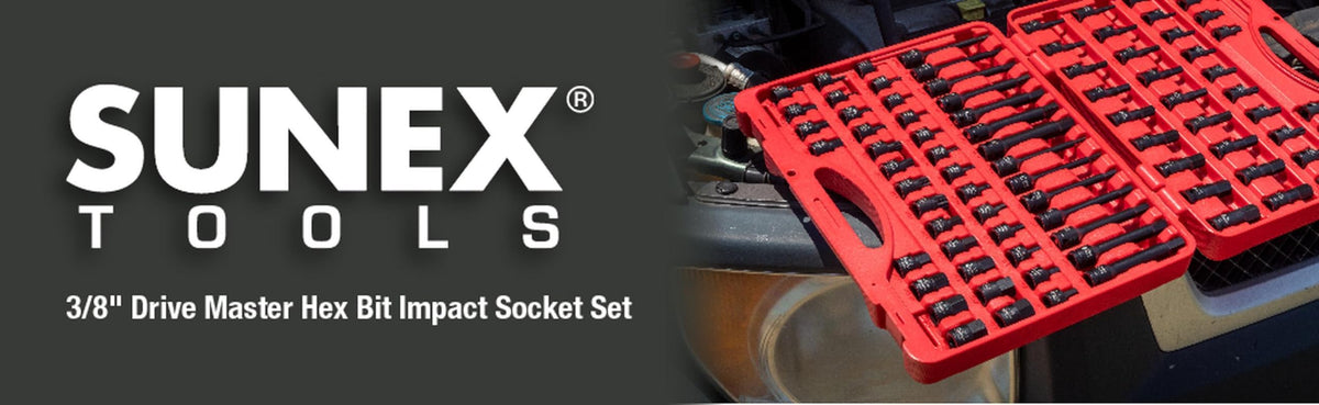 Sunex 3569 3/8" Dr. Master Hex Bit Impact Socket Set (84 Piece)