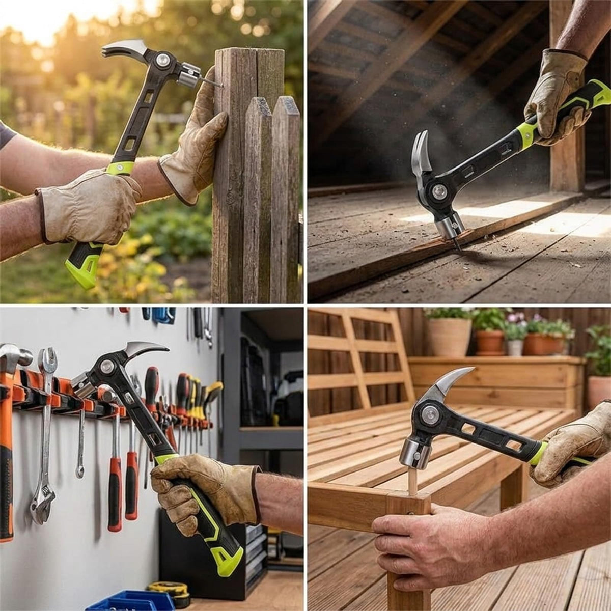 Sakerplus Multifunctional Adjustable Indexing Rip Claw Hammer