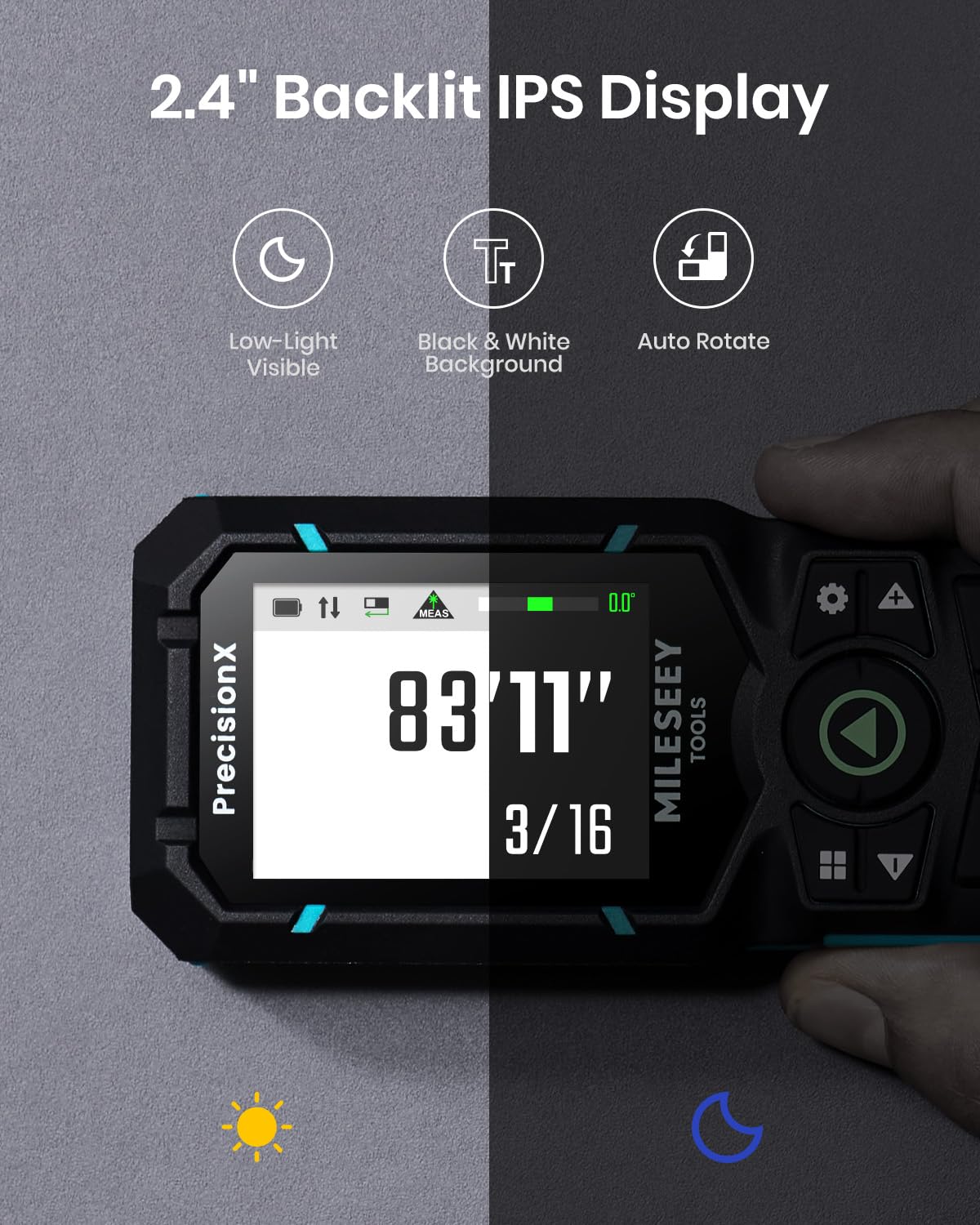 MILESEEY S50 Green Laser Distance Meter, 400ft Laser Measure, P2P