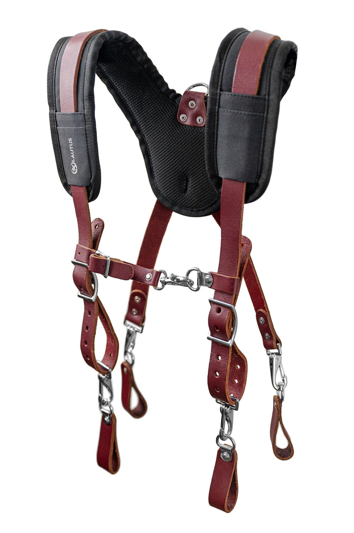 LAUTUS Leather Padded Tool Belt Suspenders w/Chest Strap| Pencil Sleeve| Comfortable & Heavy Duty, Fully Adjustable, Construction Grade |