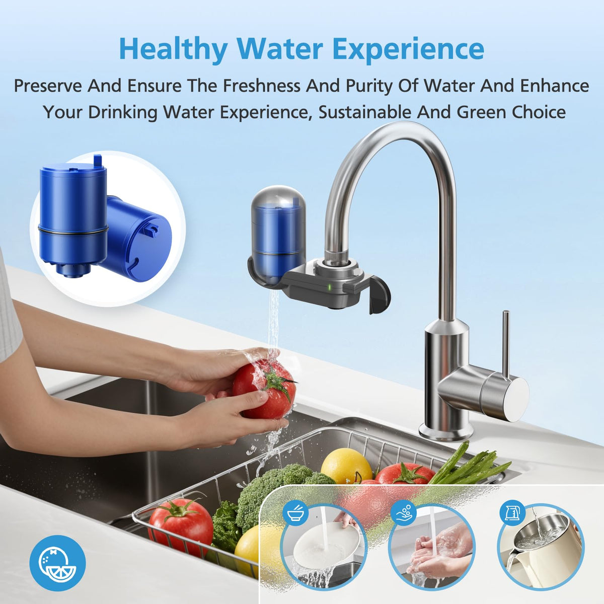 6 Pack Faucet Mount Filter for All PUR®, PUR® PLUS Water Filter Replacement