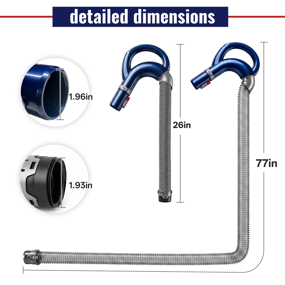 Flexible Upgraded Vacuum Hose Compatible with Shark Navigator