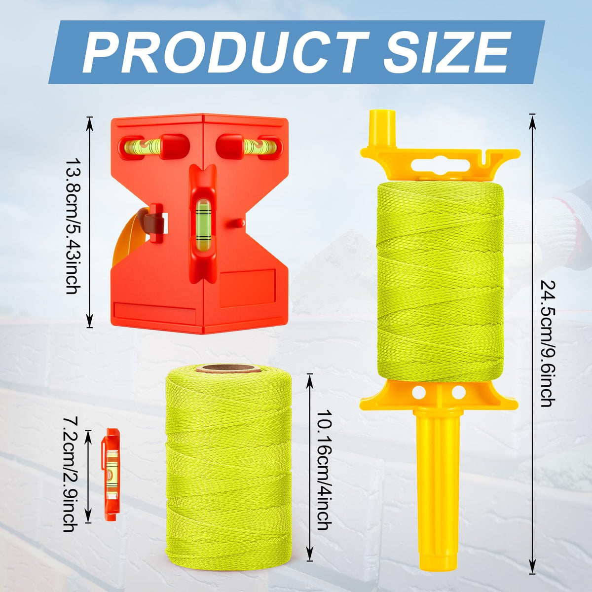 Amylove 3 Rolls Mason Line String, #18 500 ft Per Roll, Fluorescent Yellow