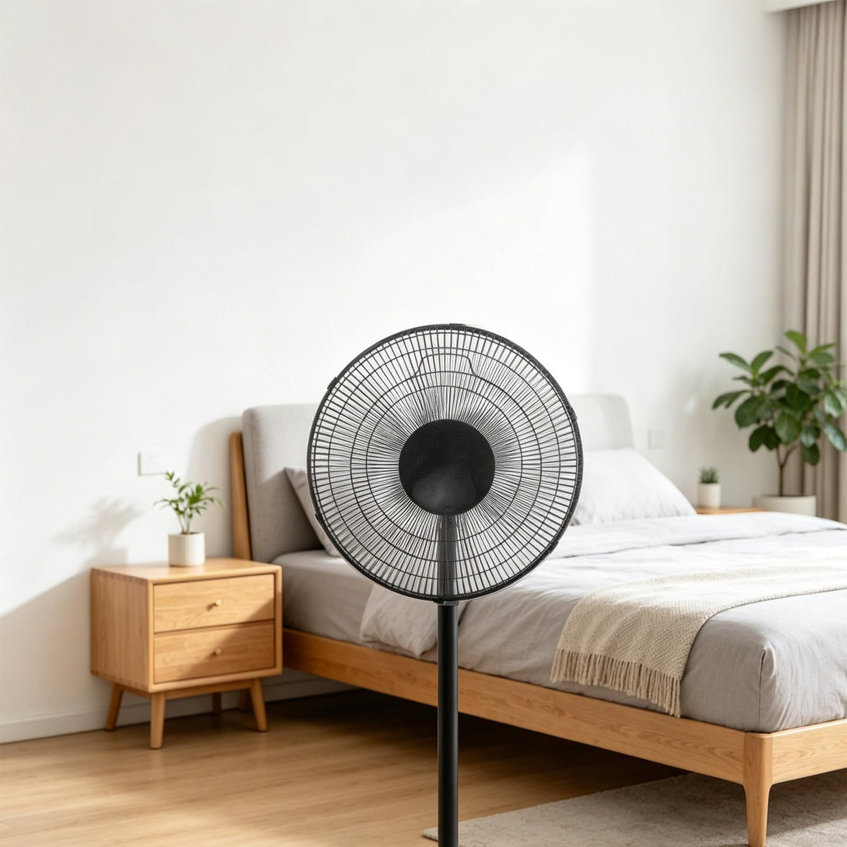 OSOLADY 1 Set Pedestal Fan Front & Back Grill Cover Replacement, 16” Floor Fan Blade Covers, Safety Accessories for Household Rooms