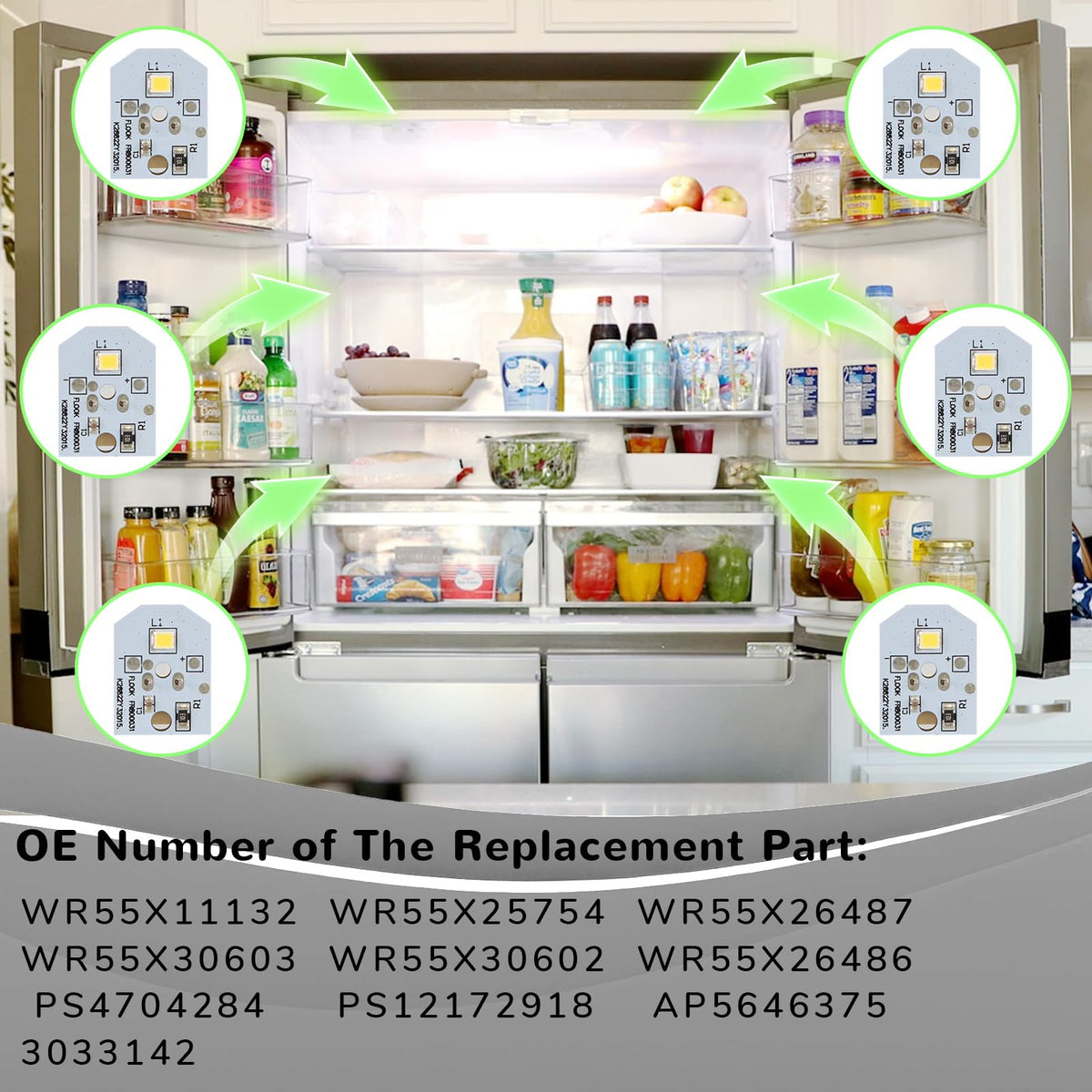 WR55X11132 Refrigerator Light Replacement LED for 