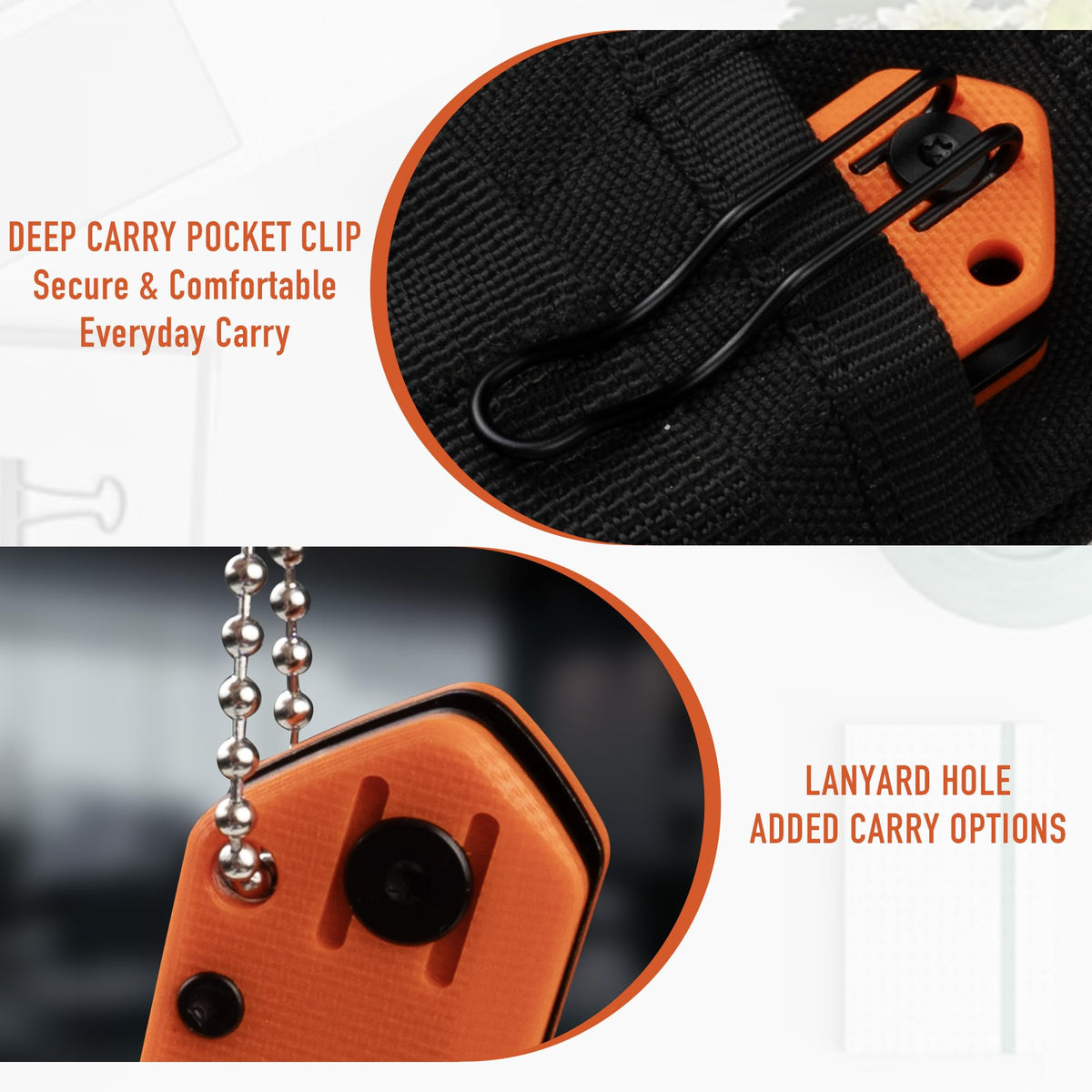 OLITANS G076 Folding Utility Knife, Crossbar Lock, G10 Handle, Orange