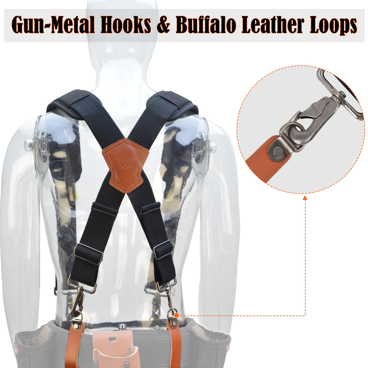 WELKINLAND Lightweight Tool Belt Suspenders, Carpenter Tool Bag Suspenders