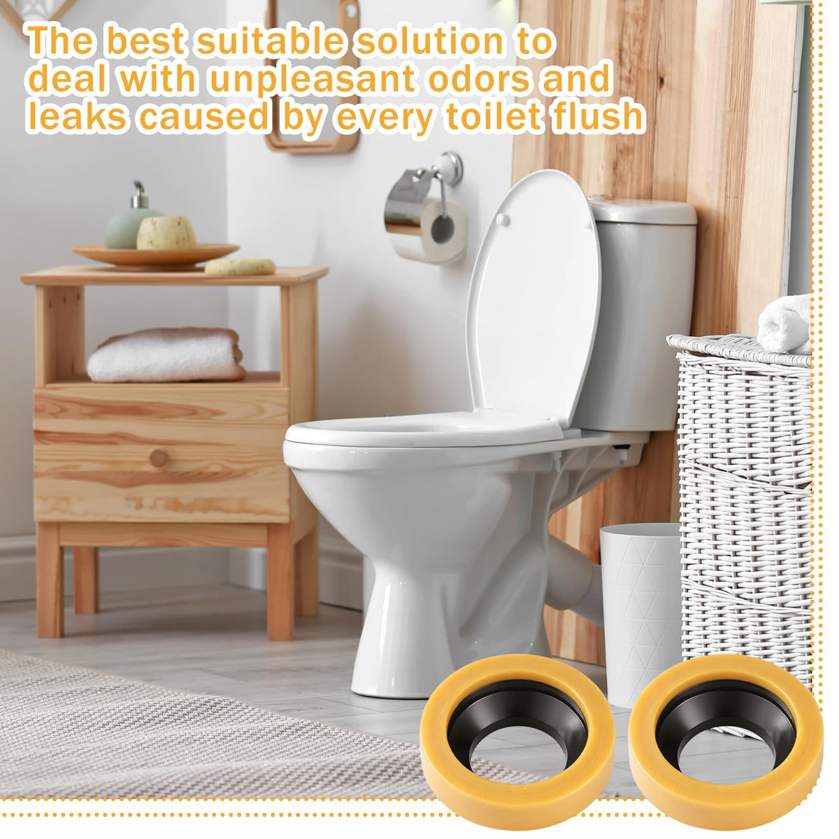 10 Pack Toilet Wax Ring Extra Thick Toilet Bowl Wax Ring Gasket Fits 3-inch and 4-inch Waste Line—Effectively Prevent Gas, Odor and Watertight Leakage Toilet Wax Ring Kit for New Install Re-seat