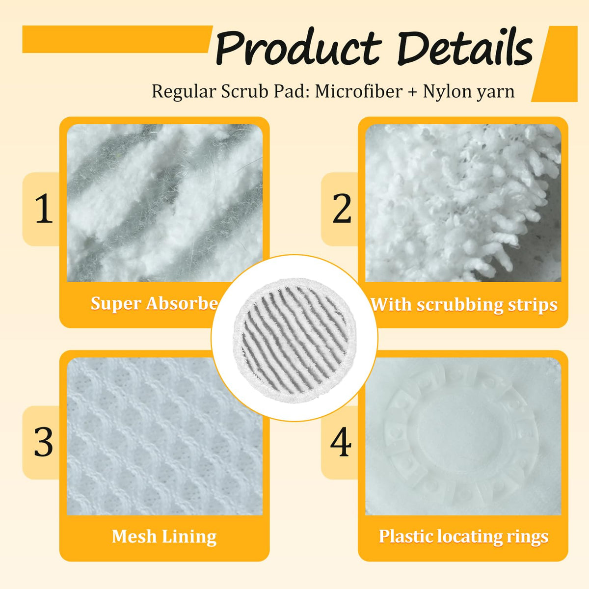 HXZIYI S7000/S8201 Steam and scrub Mop Replacement Pads