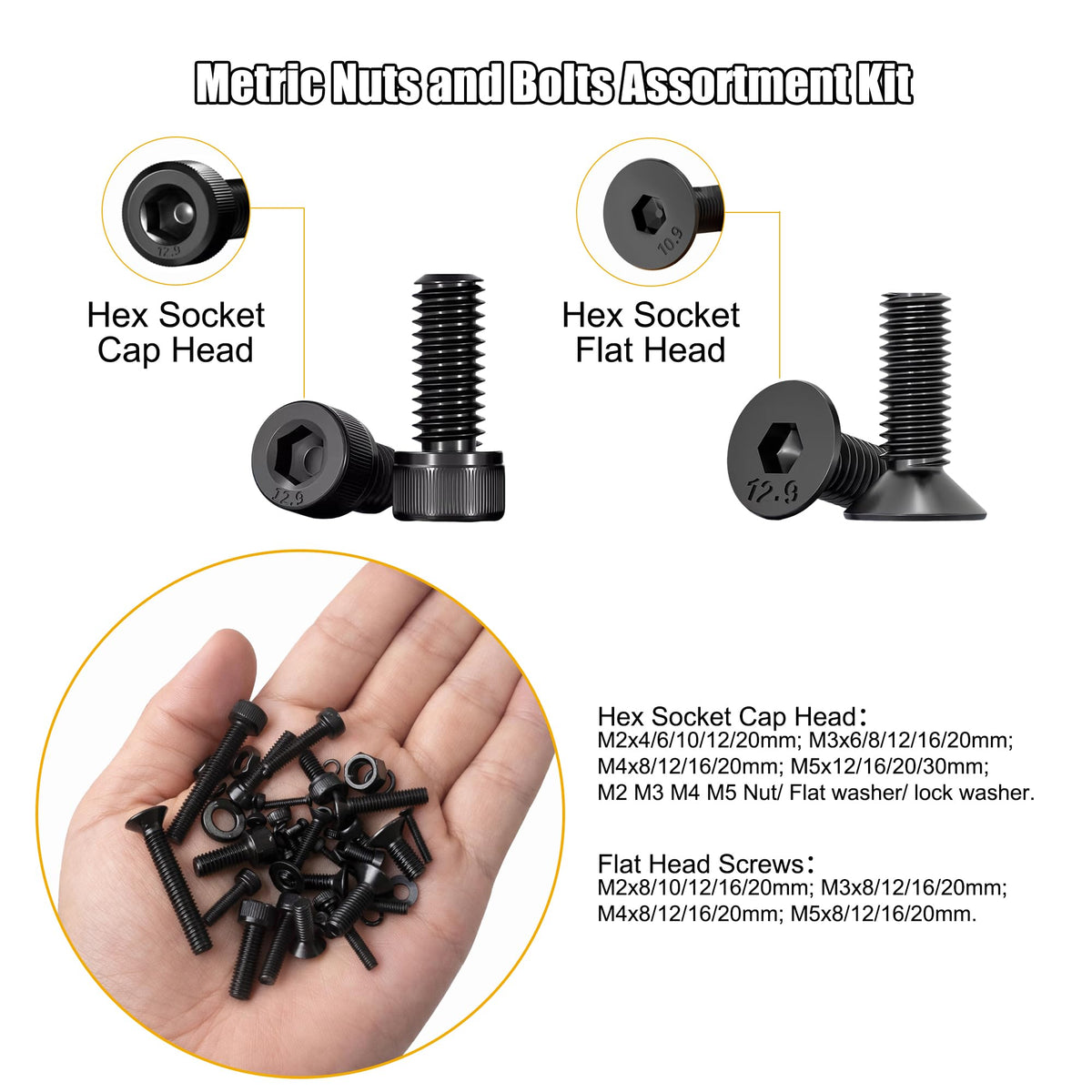 ZTF 4005pcs Metric Screw Assortment, M2 M3 M4 M5 Assorted Screws