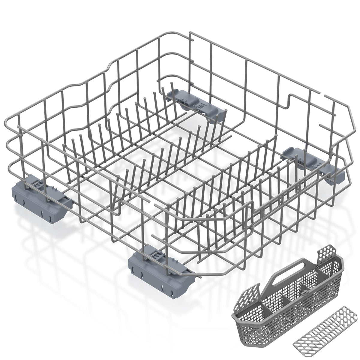 UPGRADED WD28X26099 WD28X34744 Dishwasher Lower Rack Compatible with GE Dishwasher Rack Replacement Parts WD28X24396 WD28X22659 WD28X28918 GDF510PSM0SS GDF510PSD1SS GE Dishwasher Rack Parts with Wheel